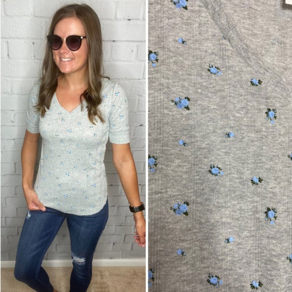 Floral Henley